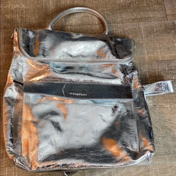 Whistles verity metallic silver backpack NWOT main image 9